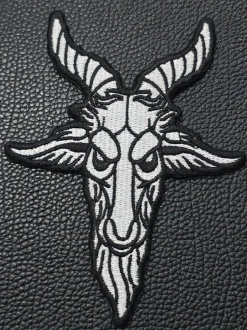 Killstar Killin It Patch Black White Embroidered Occult Goat Head Baphomet OS